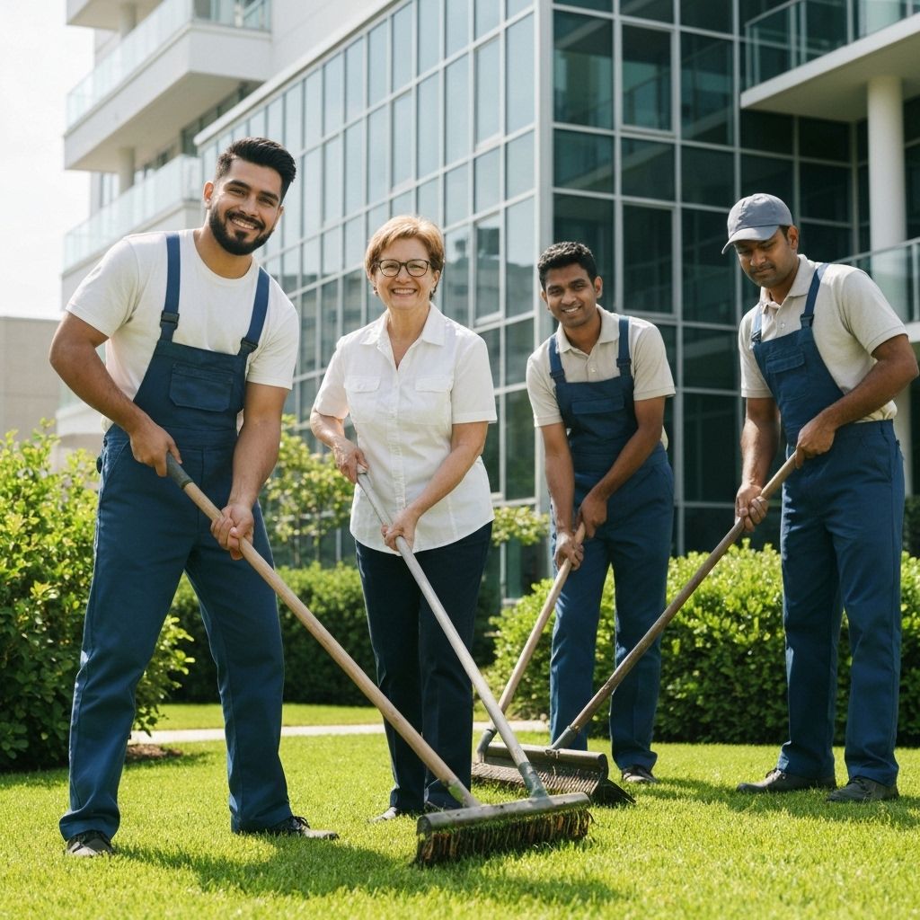 Equipo profesional de mantenimiento de condominios